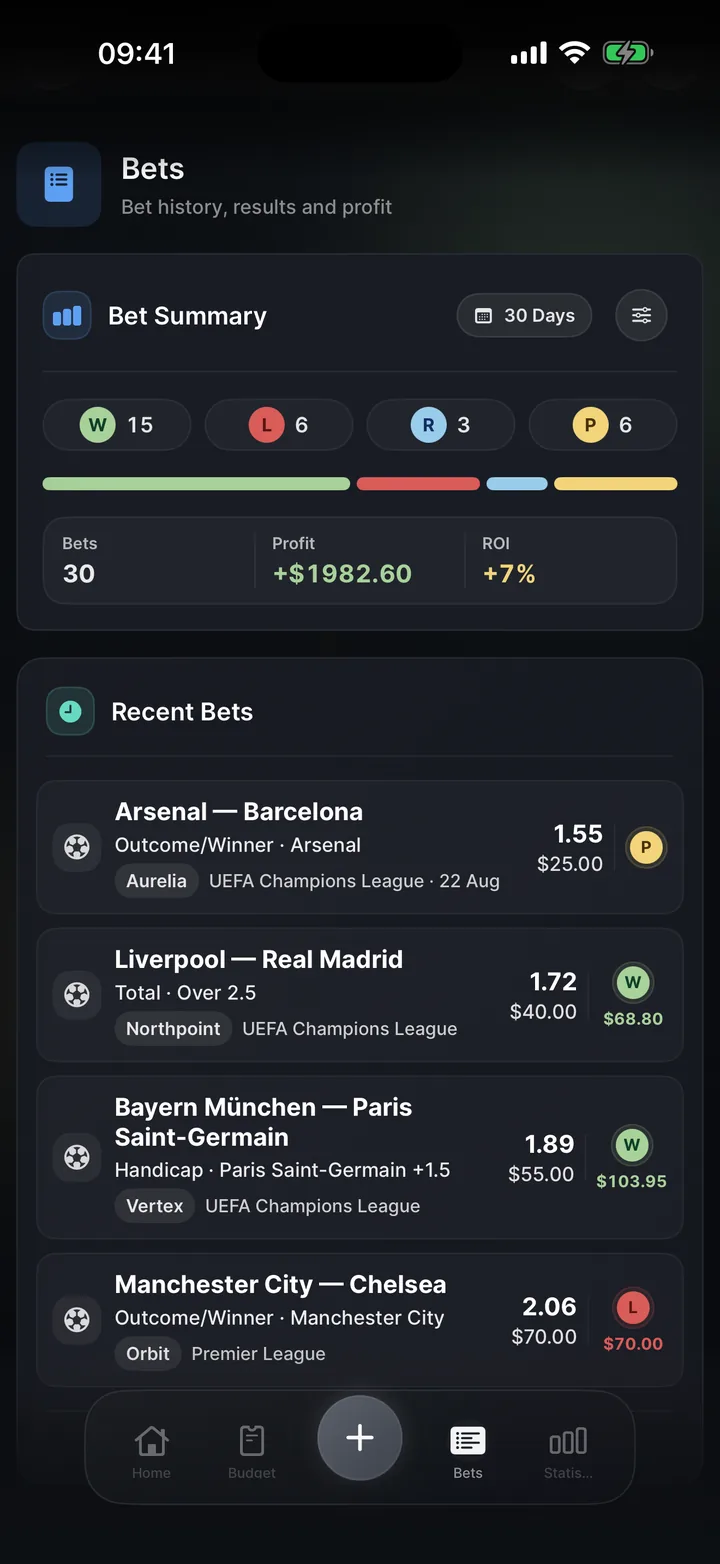 BetKeep betting history preview