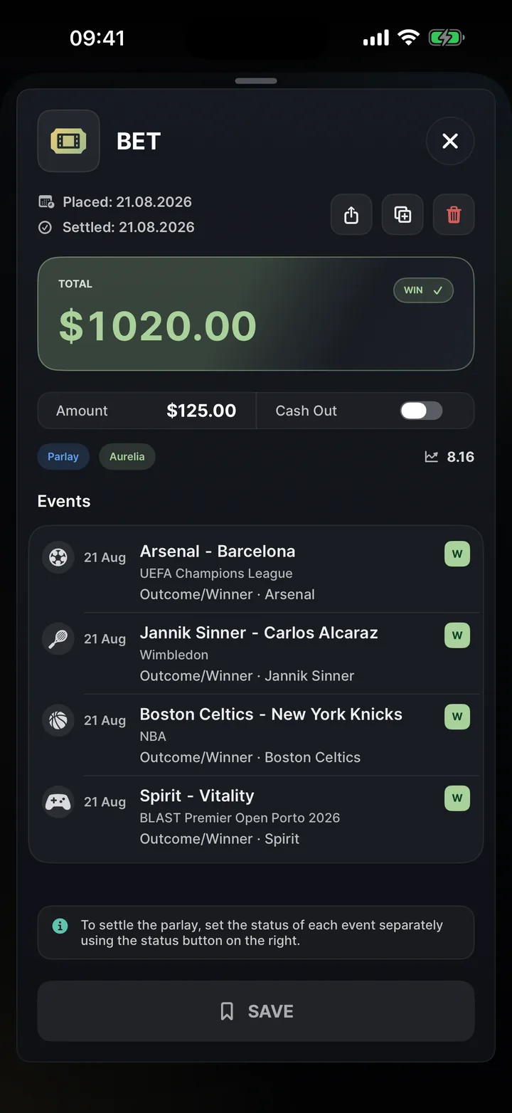 BetKeep bet details preview